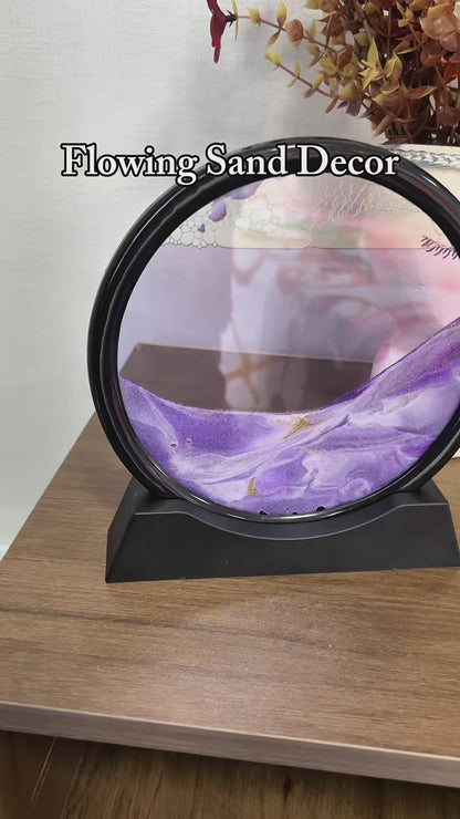 Round 3D Moving Sand Art Decor