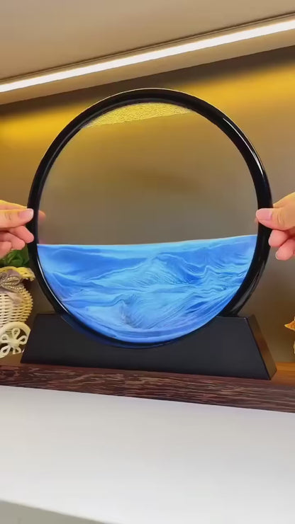 Round 3D Moving Sand Art Decor